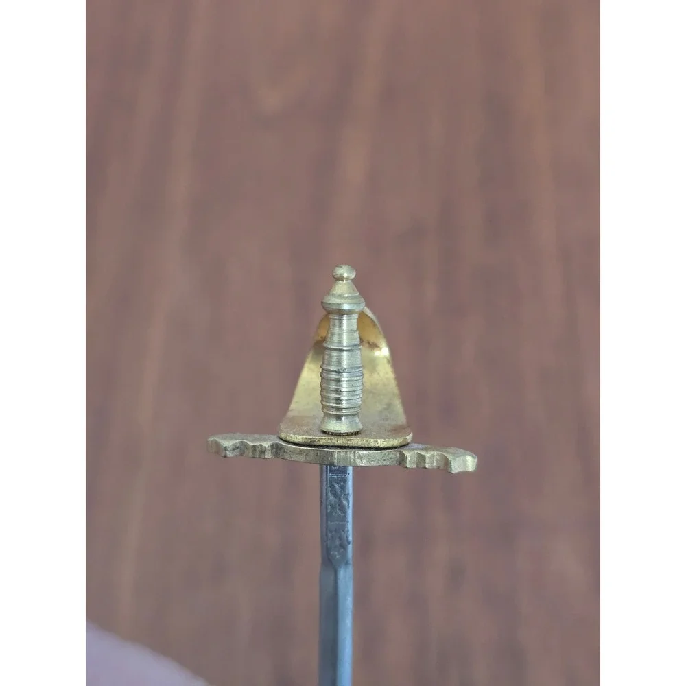 Vintage Toledo Spain Miniature Sword Cocktail Pick Set with Enameled Brass Stand - Picture 14 of 16